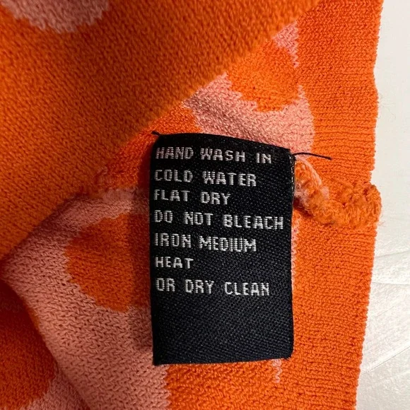 Bill Blass Jeanwear Polka Dot Tank Top Sleeveless V Neck Orange M - Picture 5 of 7